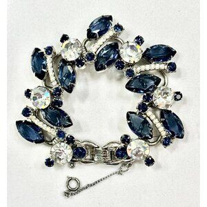 1960s Juliana D&E Blue AB Crystal Rhinestone Bracelet